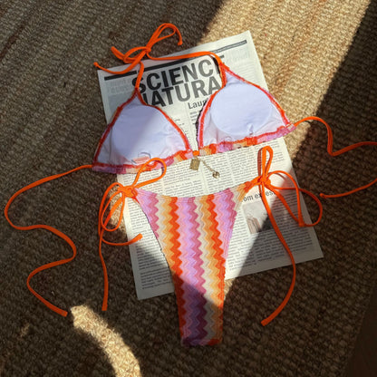 (4 days ready to ship) SY striped gradient bikini summer beach tour