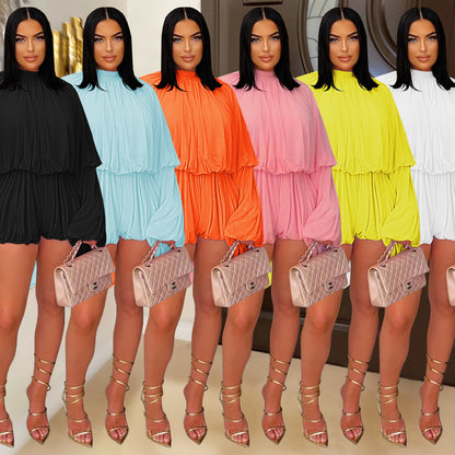 XYZ C7432 casual pleated one-piece shorts