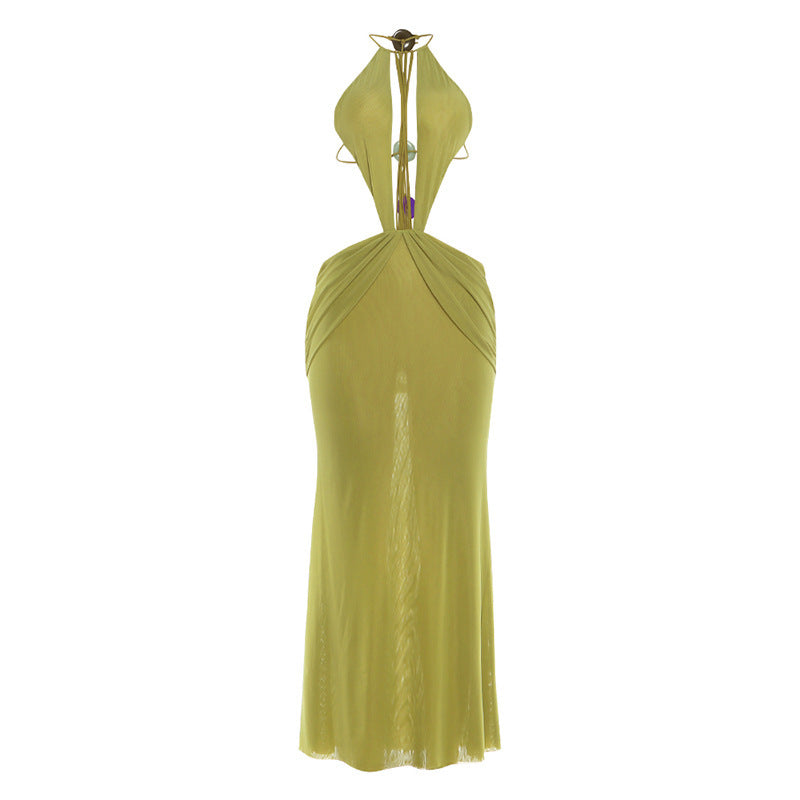 SXR K6D02631A backless halter dress