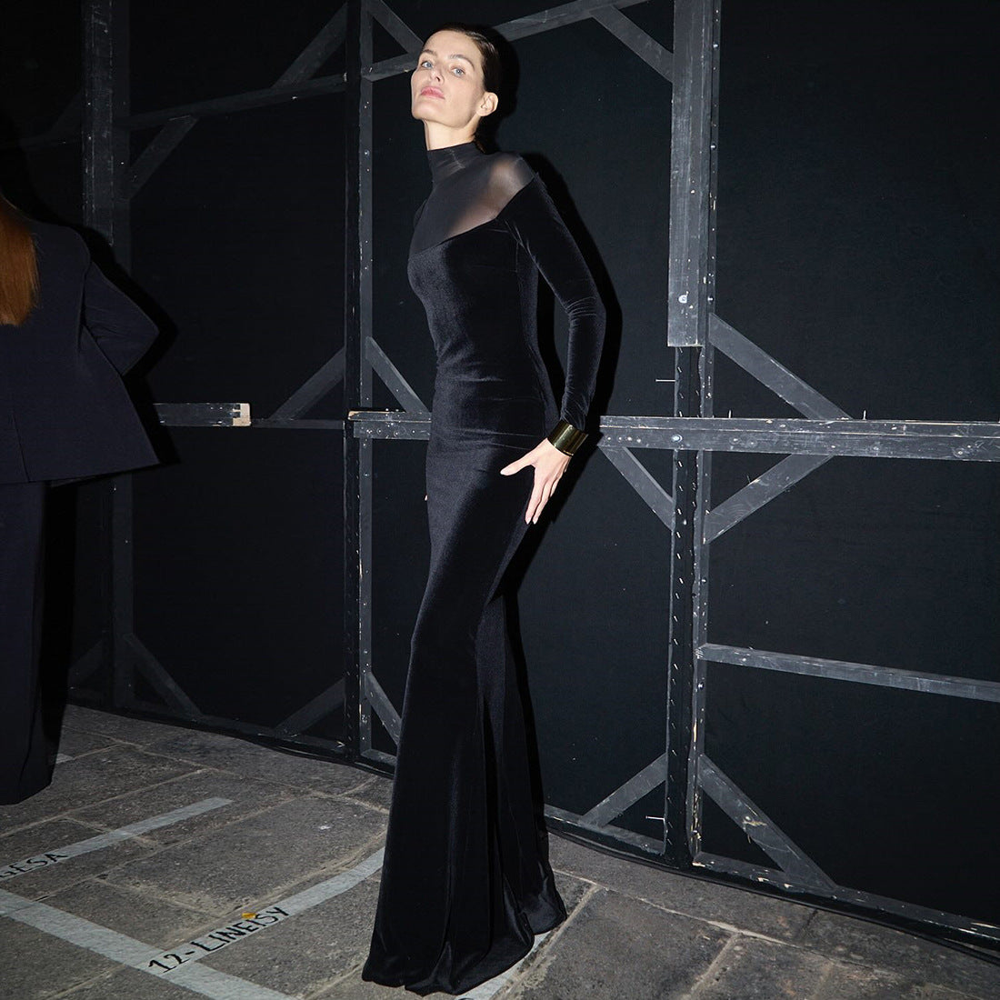 SXR autumn and winter turtleneck long sleeve pure color slimming dress