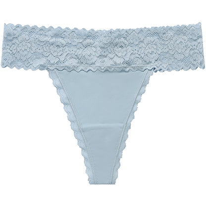 Lace grinding stitching seamless yoga sports T-shaped panties breathable quick-drying T-back