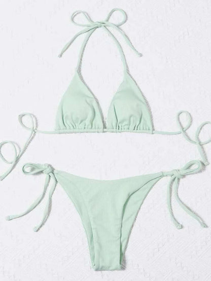 (4 days ready to ship) SY three-point small sunken stripe split bikini