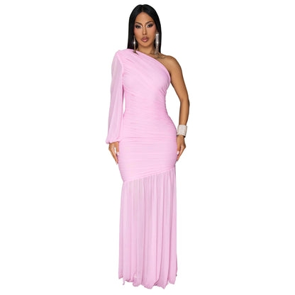 XYZ C7500 crossbody mesh high-end dress