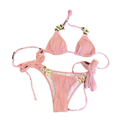 (4 days ready to ship) SY split chain bikini swimsuit