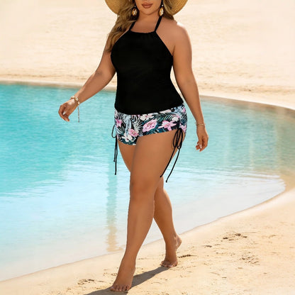 CL (L-4XL) 2026 plus size swimsuit female split two-piece suit high waist