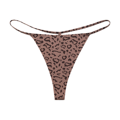 Low waist T-shaped panties seamless Ice Silk plus size a rope underwear animal pattern sports quick-drying T-back