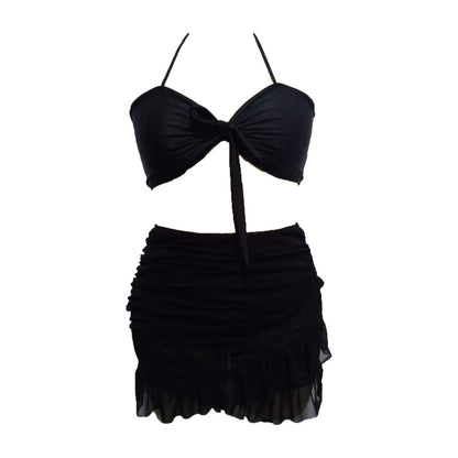 LF (L-4XL) swimsuit women's split solid color plus size sexy