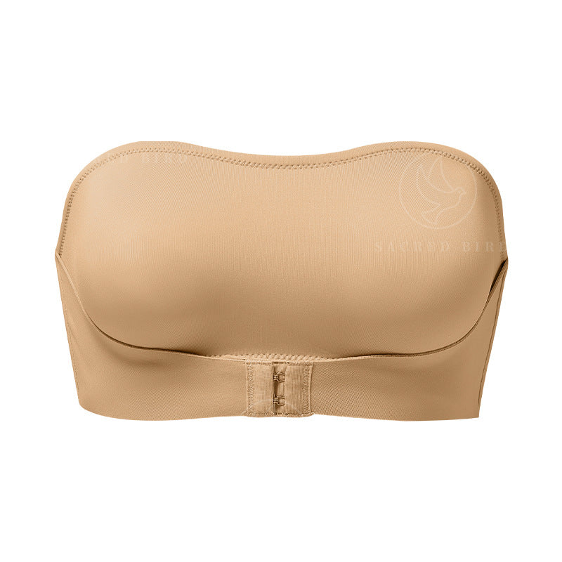 Front buckle side drawing upper support non-slip tube top lightweight breathable shaping chest cover small chest push-up back-beautifying bra