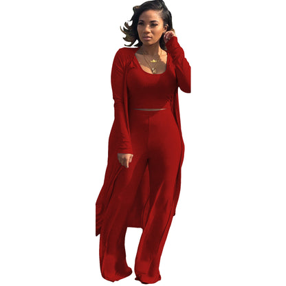 MYF (S-2XL) high elastic sunken stripe three-piece suit