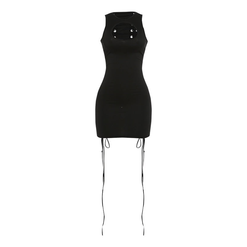 SXR K6D03416A hollow out strap sheath skirt dress
