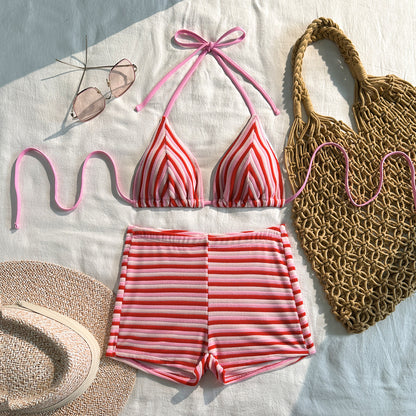 (4 days ready to ship) SY 2026 stripe towel cloth fresh split bikini