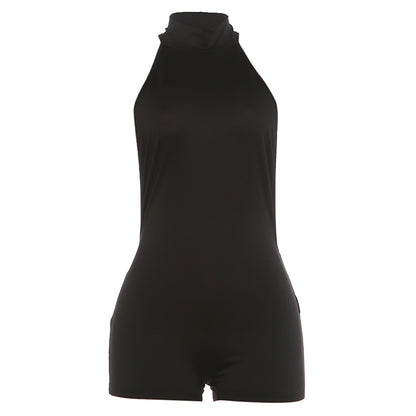 DLS summer turtleneck halter backless sexy backless jumpsuit