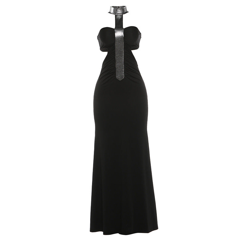 DLS 2026 spring halter sexy tube top backless sheath dress