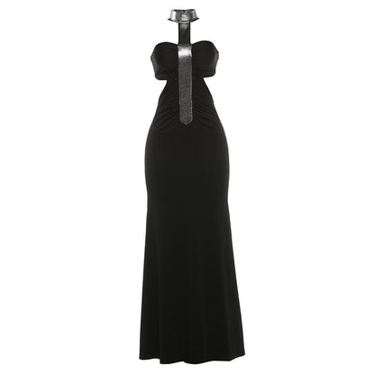 DLS 2026 spring halter sexy tube top backless sheath dress