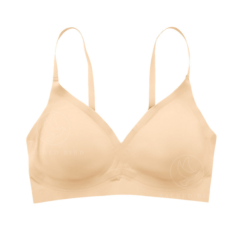 Seamless one-piece wireless less underwear comfortable breathable plus size upper support removable pad adjustable bra