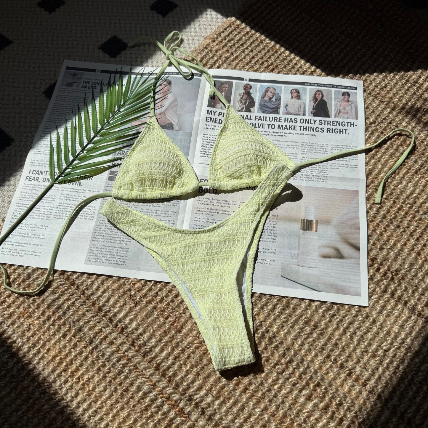 (4 days ready to ship) SY sweet drawstring strap split swimsuit bikini