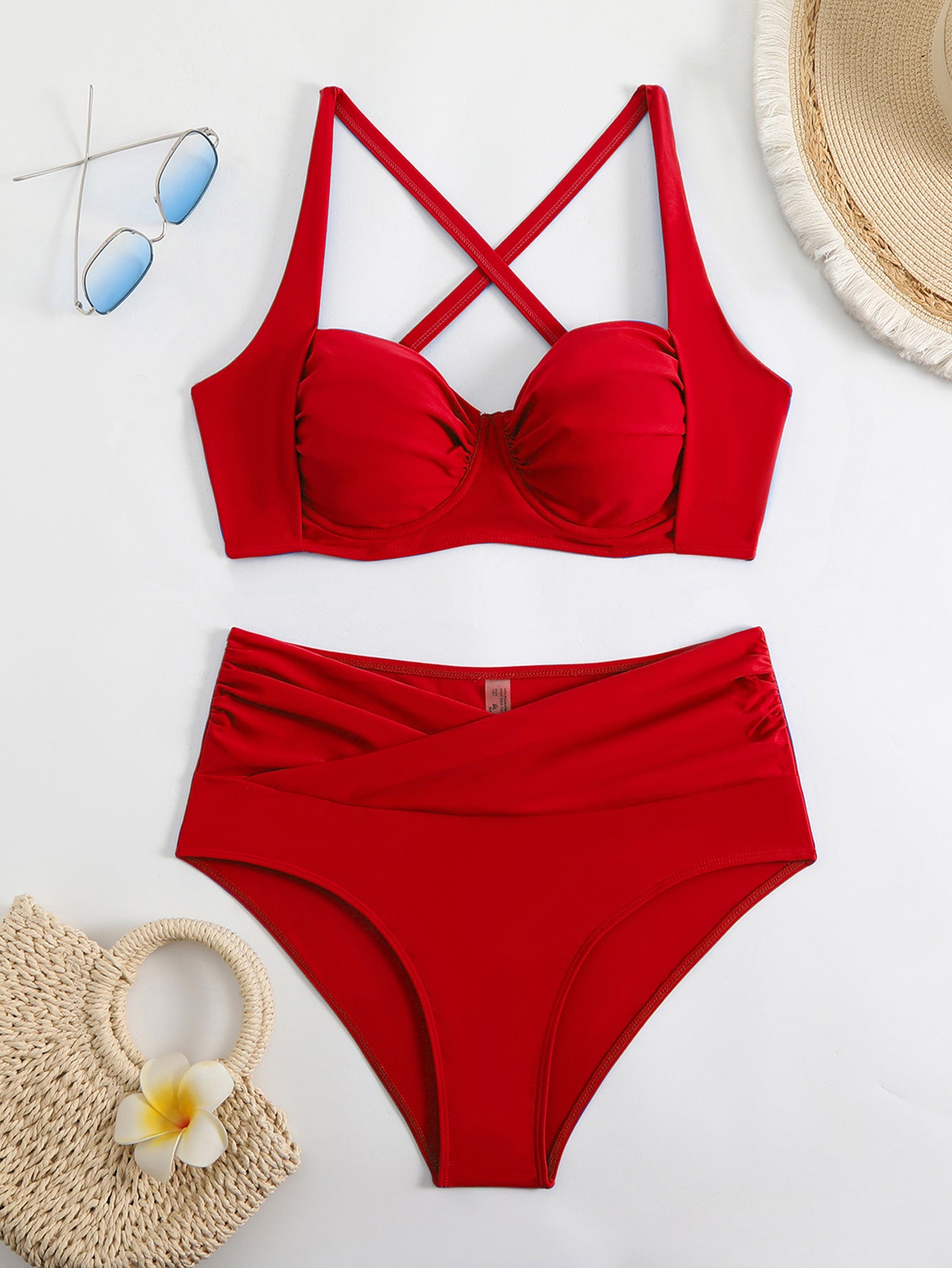 (4 days ready to ship) SY hard Cup high waist bikini