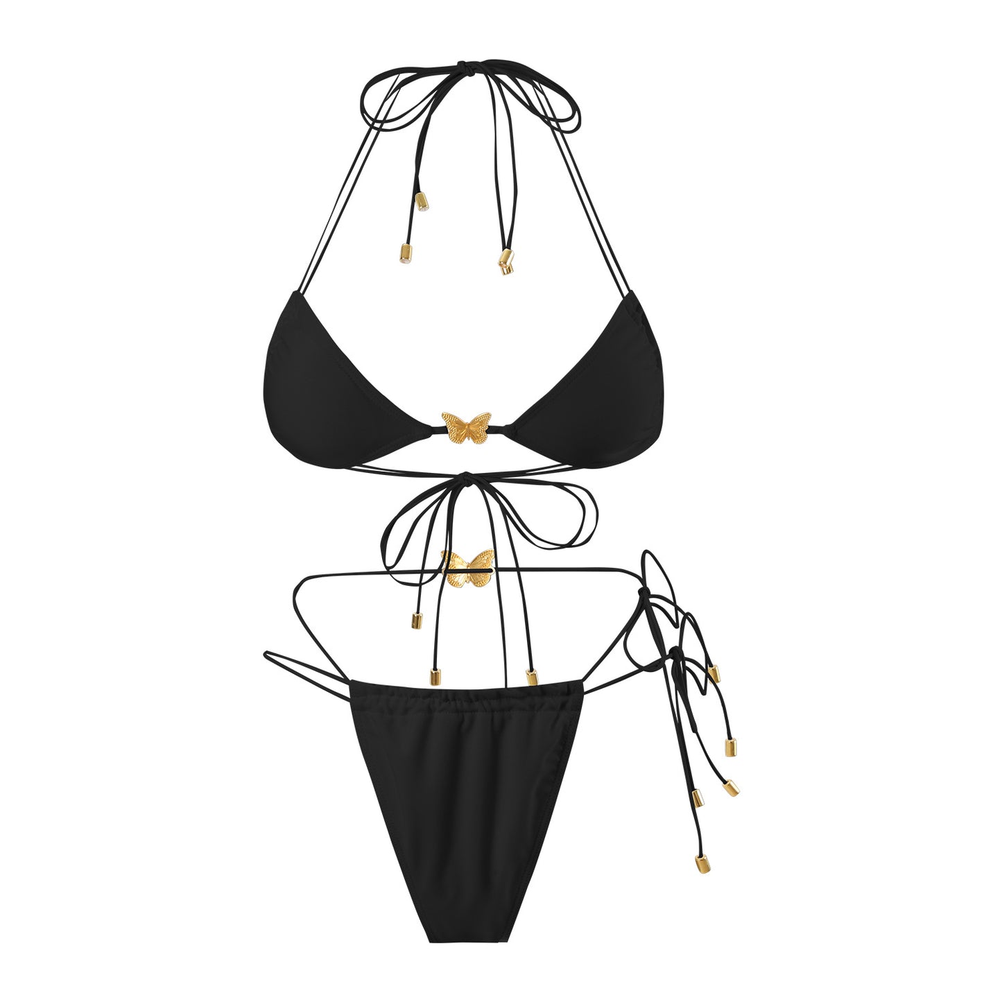 (4 days ready to ship) SY elastic string butterfly ornament bikini split triangle bag strap women