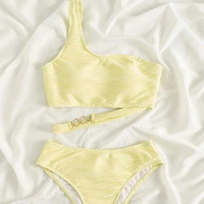 (4 days ready to ship) SY split irregular hollow-out one-shoulder split bikini