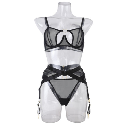 Mesh comfortable underwear set Garter sexy suit