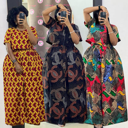 GY (S-3XL) S10710 printed loose wide leg loose loose trousers two-piece set