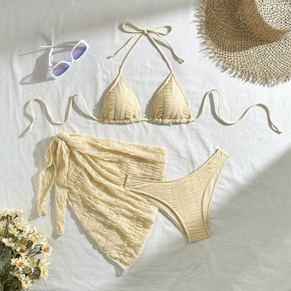 (4 days ready to ship) SY three-piece mesh three piece swimsuit bikini