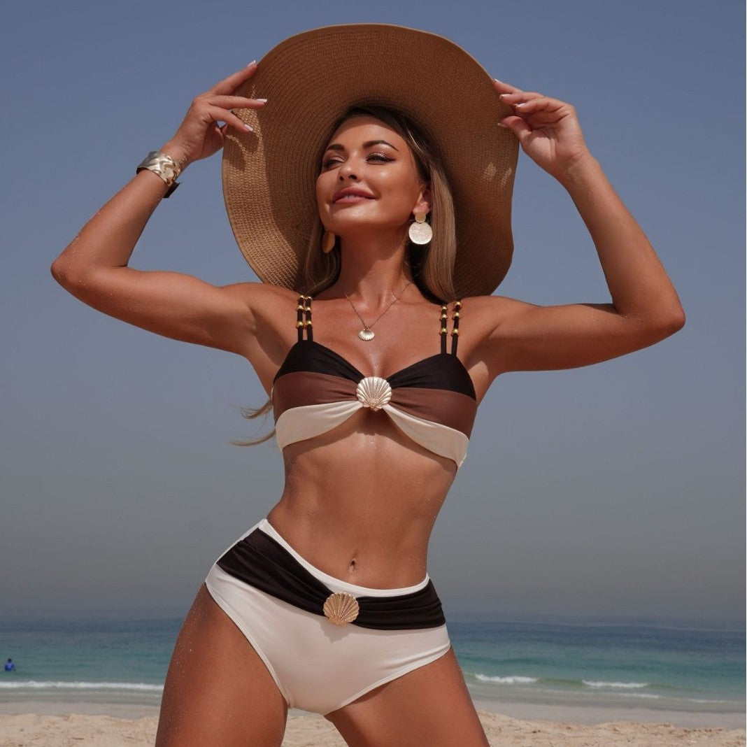 (4 days ready to ship) SY 2026 scallop accessories two-piece bikini