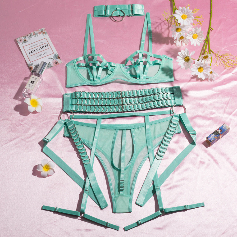 Miscellaneous lace-up cutout seductive sexy lingerie body shaping suit