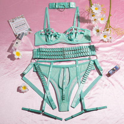 Miscellaneous lace-up cutout seductive sexy lingerie body shaping suit