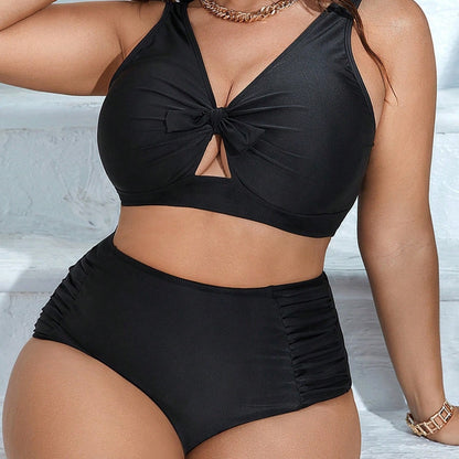 LF (L-4XL) sexy black push up bikini high waist slimming two-piece swimsuits female hot spring bikini