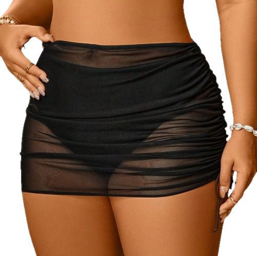 CL (L-4XL) bikini mesh drawstring women's bikini plus size swimsuit