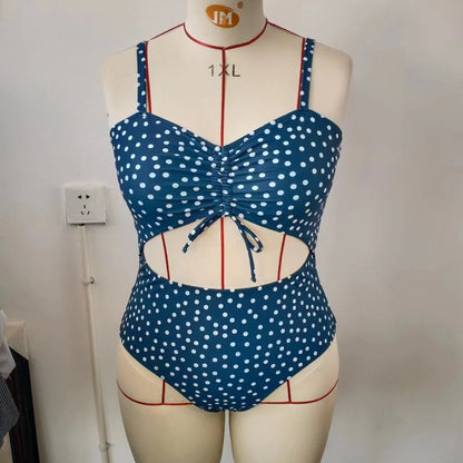 LF (L-4XL) bikini sexy suit one-piece color printing plus size swimsuit