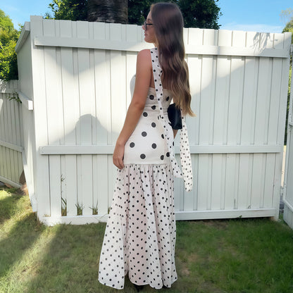 SXR K6D07455A scarf polka dot tube top dress