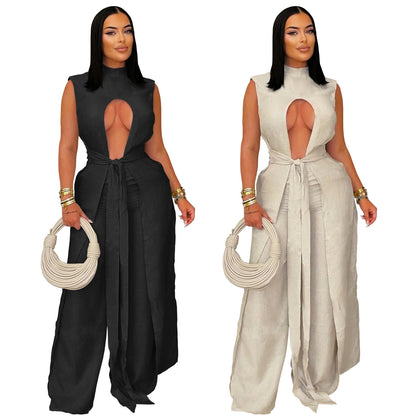 XYZ C7538 lace-up sleeveless trousers suit