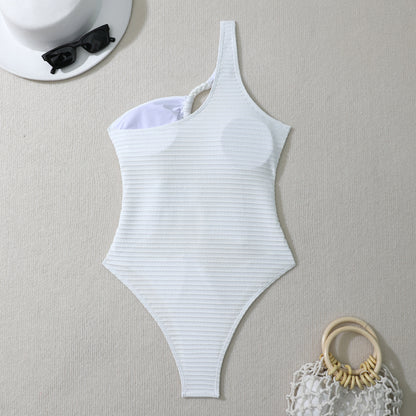 (4 days ready to ship) SY Braid Rope one-piece single-shoulder one-piece swimming suit bikini