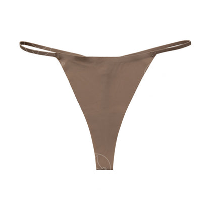 Seamless thin band buckle T-shaped panties less fitness underwear one piece cotton crotch T-back