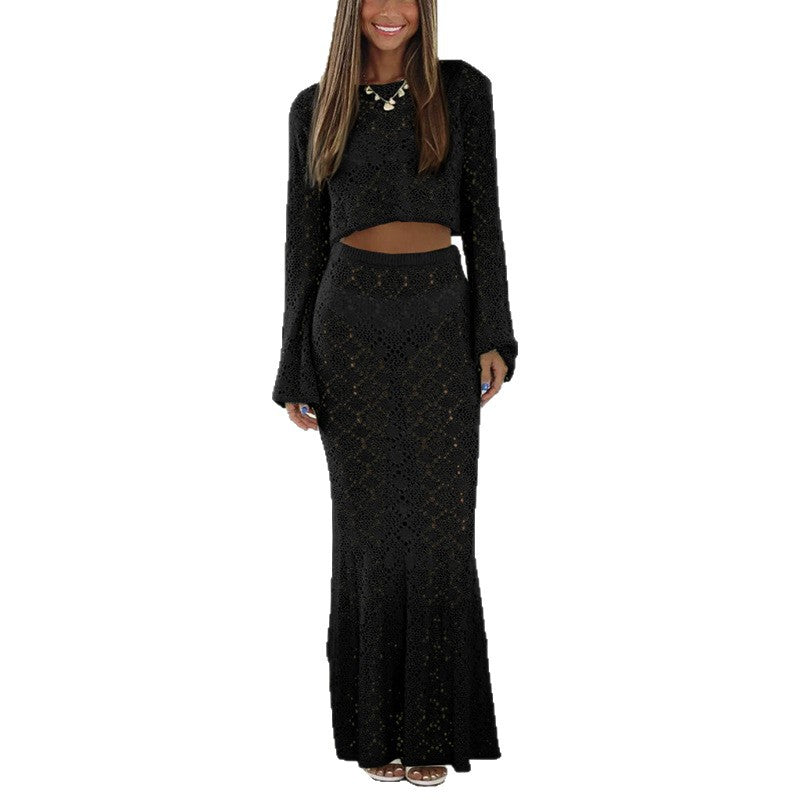 CYB long-sleeved sweater sheath skirt two-piece set