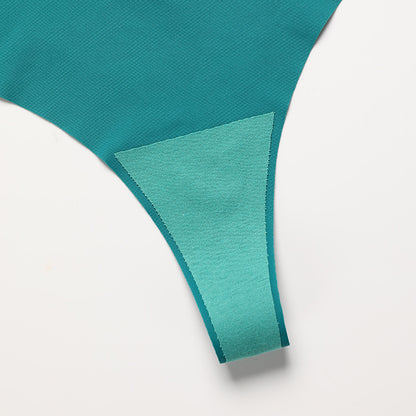 T-shaped panties seamless Ice Silk one-piece Sports yoga plus size metal ring T-back