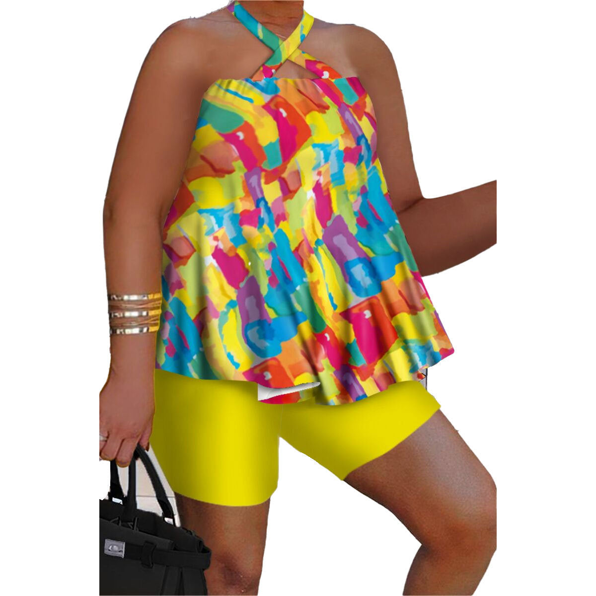 GY (L-3XL) SRS10445 summer printing suit