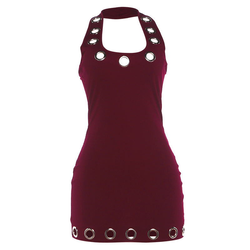 DLS summer halter backless hot girl Sexy Slim hip dress