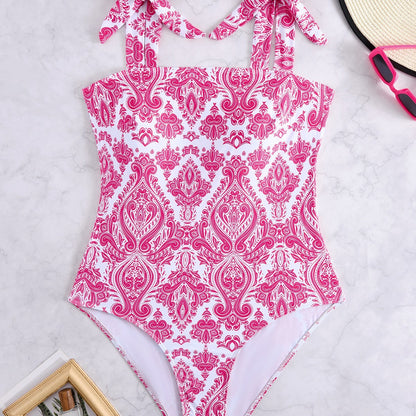 CL (L-4XL) plus size swimsuit blue and white porcelain printed one-piece bikini swimsuit direct supply