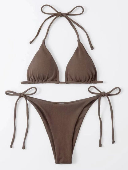 (4 days ready to ship) SY three-point small sunken stripe split bikini