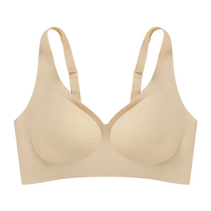 Large size Jelly Glue support push-up beauty back seamless thin sports underwear wireless bra