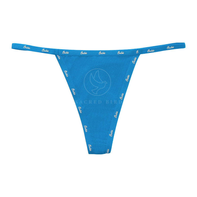 Letter thin stitching seamless Thin Ice Silk quick-drying one piece Large size T-back