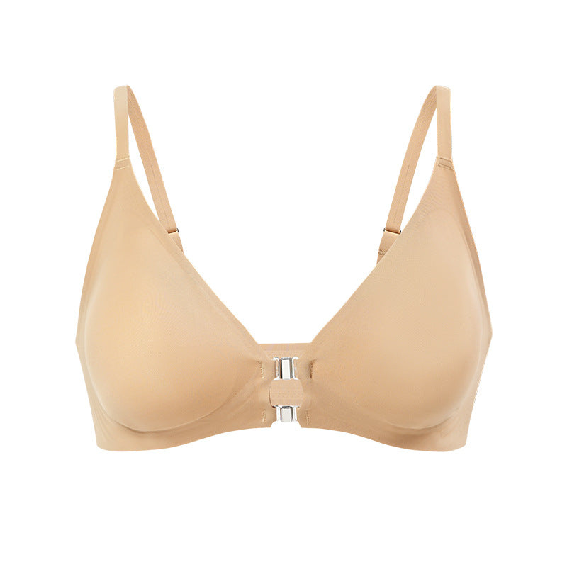 Front buckle wireless adjustable bra plus size traceless beauty back soft support sports breathable underwear