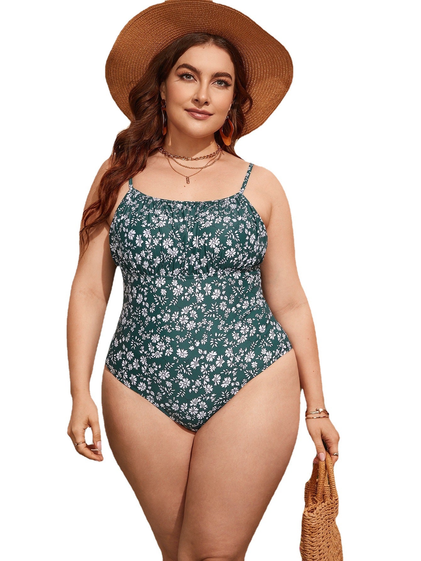 LF (L-4XL) women's one-piece color printing sexy swimsuit plus size