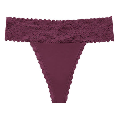 Lace grinding stitching seamless yoga sports T-shaped panties breathable quick-drying T-back