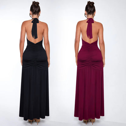 XYZ C7552 elegant V-neck slit dress