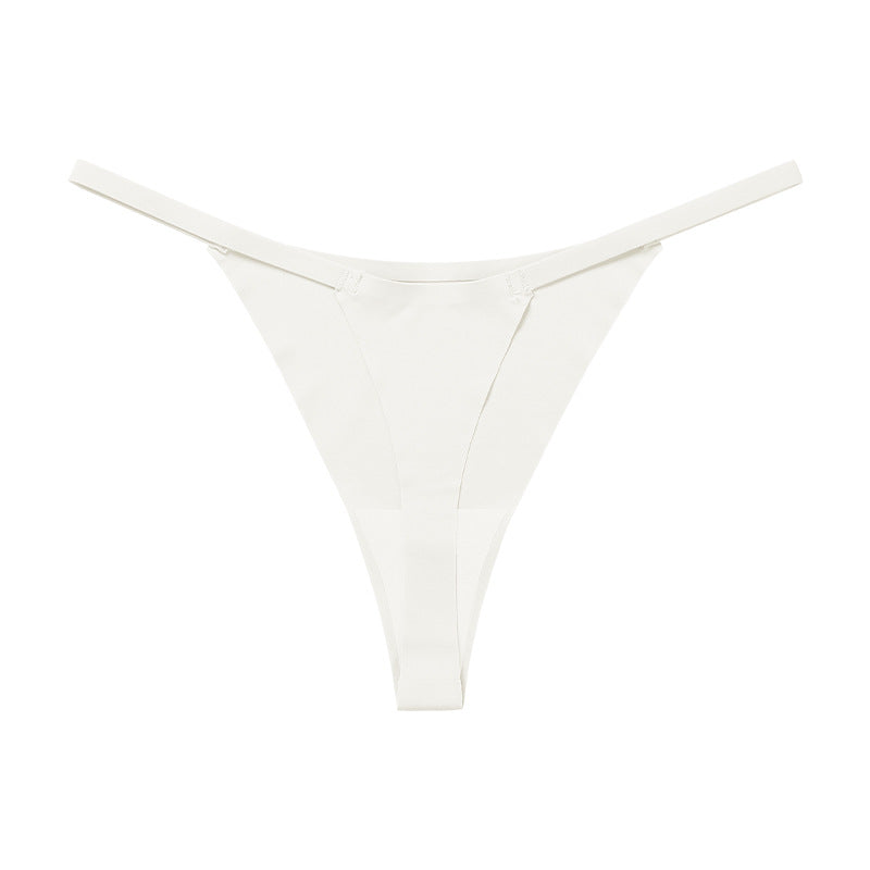 Low waist Ice Silk seamless T-back grinding cotton crotch T-shaped quick-drying