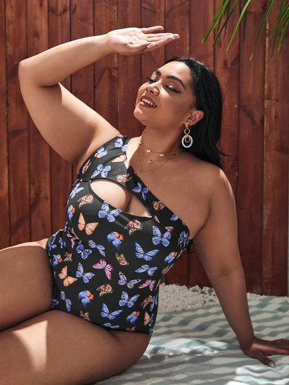LF (L-4XL) swimsuit women's one piece sexy plus size multi-color printing